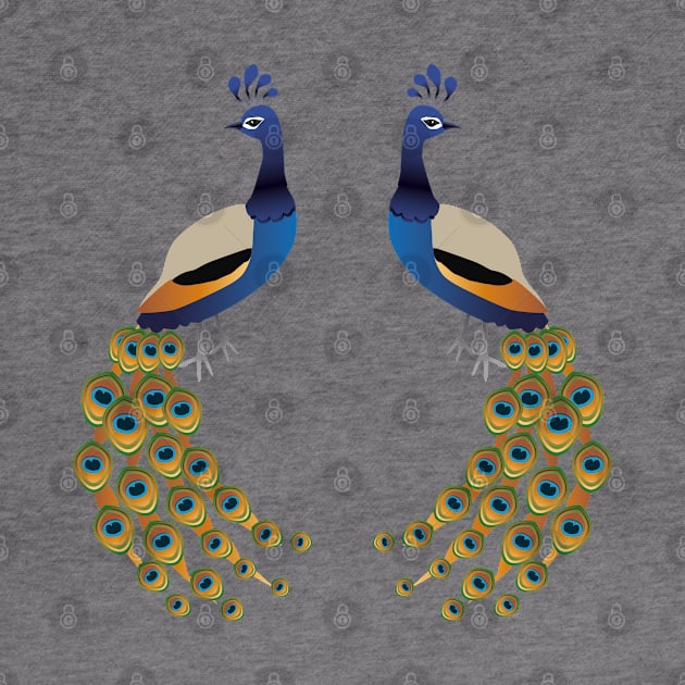 Two Peacocks by Bwiselizzy